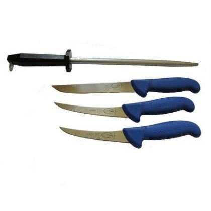 Cutite profesionale macelarie serie Dick Ergogrip Set 3 bucati + masat