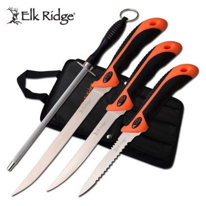 Set 3 cutite Vanatoare + masat ELK RIDGE ER-200-13SET