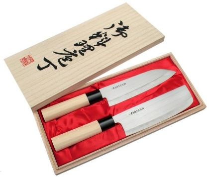 Set 2 cutite Satake Megumi Santoku + Nakiri