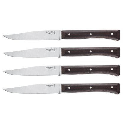 Set 4 cutite de masa, inox, 11cm, "Facette", Dark Ash - Opinel
