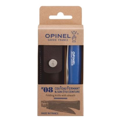 Cutit de buzunar N°08, cu teaca, inox, 8,5cm, "My first", Blue - Opinel
