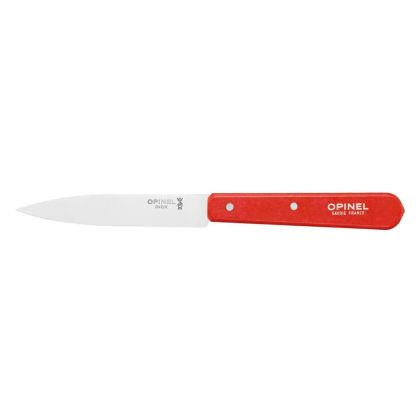 Cutit pentru decojit N°112, inox, 10cm, "Les Essentiels", Red - Opinel
