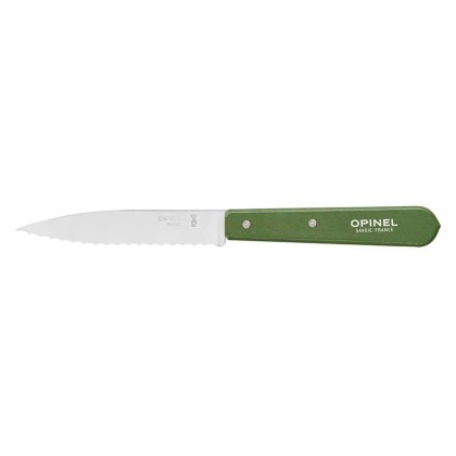 Cutit cu lama serata N°113, inox, 10cm, "Les Essentiels", Green - Opinel