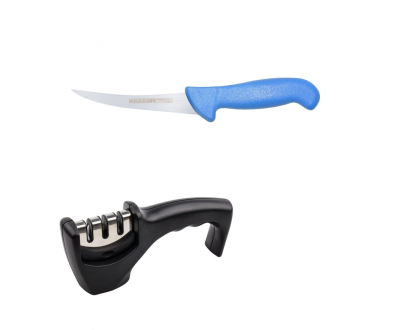 Set cutit macelarie plus ascutitoare 3 niveluri
