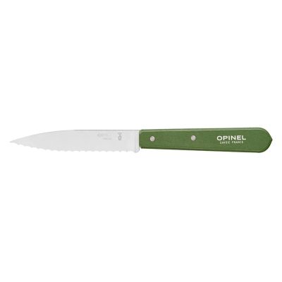 Cutit cu lama serata N°113, inox, 10cm, "Les Essentiels", Green - Opinel