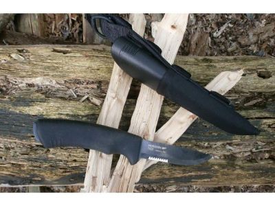 Cutit Bushcraft Black SRT cu sistem MOLLE
