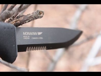 Cutit Bushcraft Black SRT cu sistem MOLLE
