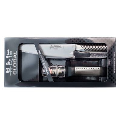 Set de început: cuțit bucătar G-2 + ascuțitor | Global G-291 / SB