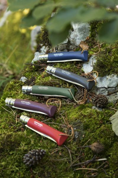 Cutit de buzunar N°08, inox, 8,5cm, "Colorama", Garnet - Opinel