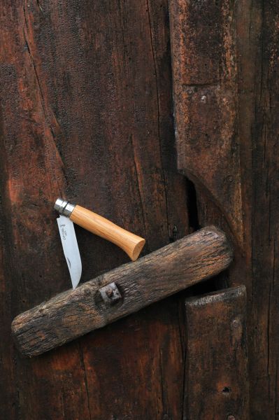 Cutit de buzunar N°08, inox, 8,5cm, "Tradition Luxe", Oak - Opinel