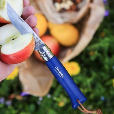 Cutit de buzunar N°08, cu teaca, inox, 8,5cm, "My first", Blue - Opinel