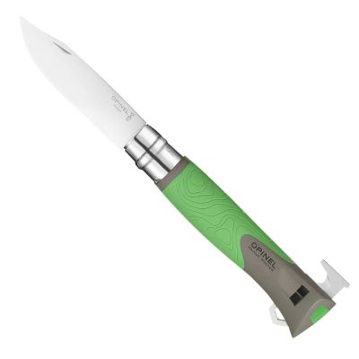 Cutit de buzunar N°12, cu extractor capuse, "Explore", Green - Opinel