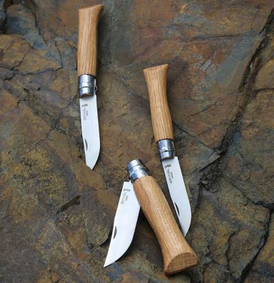 Cutit de buzunar N°09, inox, 9cm, "Tradition Luxe", Oak - Opinel