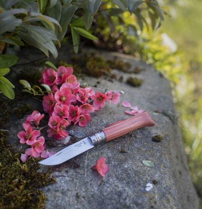 Cutit de buzunar N°08, inox, 8,5cm, "Tradition Luxe", Red Birch - Opinel