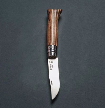 Cutit de buzunar N°08, inox, 8,5cm, "Tradition Luxe", Brown Birch - Opinel