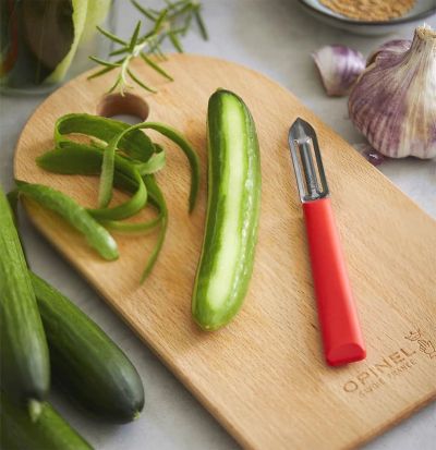 Decojitor N°315, inox, 6 cm, "Les Essentiels", Red - Opinel