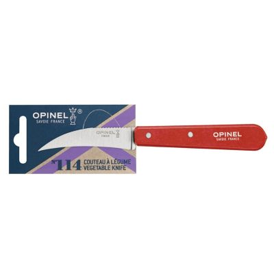 Cutit pentru decojit N°114, inox, 7cm, "Les Essentiels", Red - Opinel