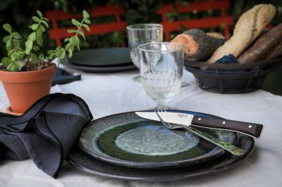 Set 4 cutite de masa, inox, 11cm, "Facette", Dark Ash - Opinel