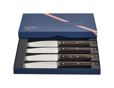 Set 4 cutite de masa, inox, 11cm, "Facette", Dark Ash - Opinel