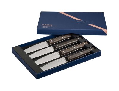 Set 4 cutite de masa, inox, 11cm, "Facette", Dark Ash - Opinel