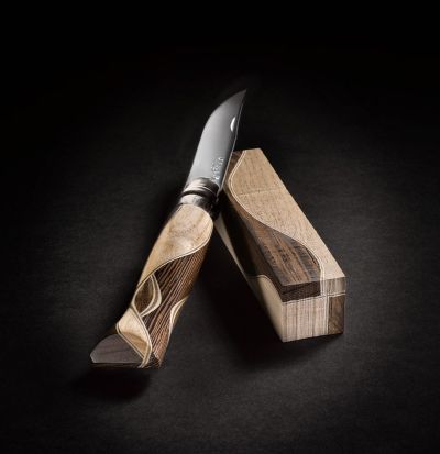 Cutit de buzunar N°08, inox, 8,5 cm, "Tradition Luxury", Chaperon - Opinel