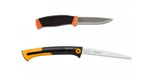 CBS8 Set cutit Morakniv Heavy Duty INOX si fierastrau bushcraft