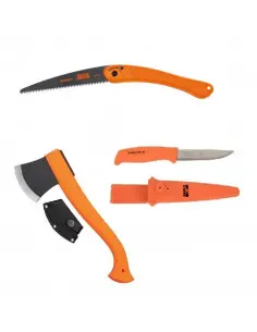 CBS105 Set cutit Morakniv utilitar, fierastrau si topor bushcraft Bahco