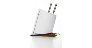 Bloc cu 9 cuțite în formă de navă cu pânze - alb | Global