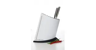 Bloc cu 9 cuțite în formă de navă cu pânze - alb | Global