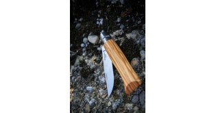 Cutit de buzunar N°08, inox, 8,5cm, "Tradition Luxe", Olive - Opinel