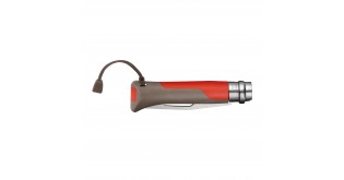 Cutit de buzunar cu fluier N°08, inox, 8,5 cm, "Outdoor", Red - Opinel