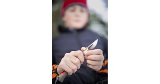 Cutit de buzunar cu fluier N°08, inox, 8,5 cm, "Outdoor", Red - Opinel