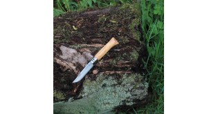 Cutit de buzunar N°09, inox, 9cm, "Tradition Luxe", Olive - Opinel