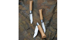 Cutit de buzunar N°09, inox, 9cm, "Tradition Luxe", Oak - Opinel