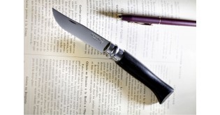 Cutit de buzunar N°08, inox, 8,5cm, "Tradition Luxe", Ebony - Opinel