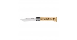 Cutit de buzunar N°08, inox, 8,5cm, "Engraved" - Opinel