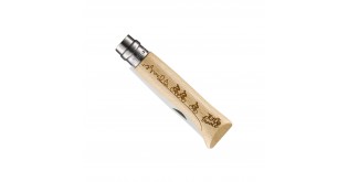 Cutit de buzunar N°08, inox, 8,5cm, "Engraved" - Opinel