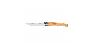 Cutit de buzunar N°10, cu teaca, inox, 10cm, "Effilé", Olive - Opinel