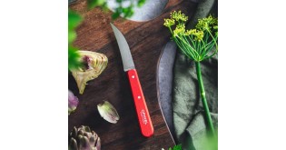 Cutit pentru decojit N°114, inox, 7cm, "Les Essentiels", Red - Opinel