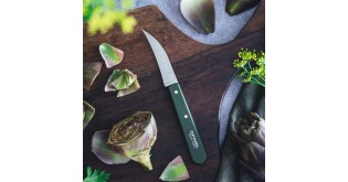 Cutit pentru decojit N°114, inox, 7cm, "Les Essentiels", Green - Opinel