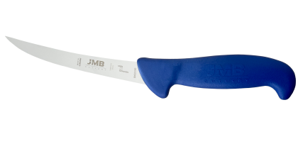 Cuțit de dezosat curbat JMB BK02 150, lamă rigidă 15 cm, mâner albastru