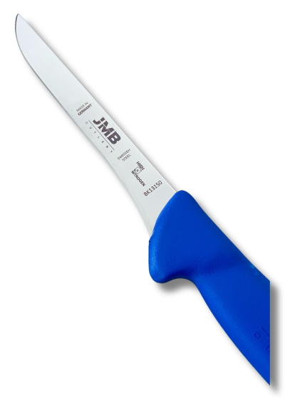 Cuțit de dezosat JMB BK13 150, lamă rigidă 15 cm, mâner albastru