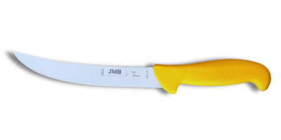 Cuțit de tranșat JMB BK23 210, lamă rigidă 21 cm, mâner galben