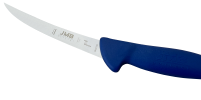 Cuțit de dezosat curbat JMB BK02 150, lamă rigidă 15 cm, mâner albastru