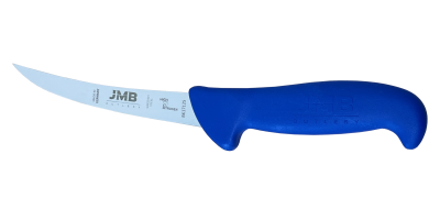 Cuțit de dezosat curbat JMB BK17 125, lamă rigidă 12,5 cm, mâner albastru