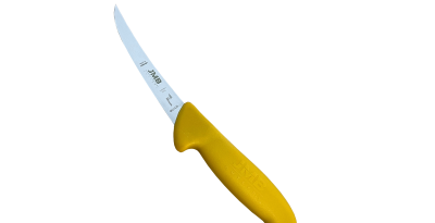 Cuțit de dezosat curbat JMB BK17 125, lamă rigidă 12,5 cm, mâner galben