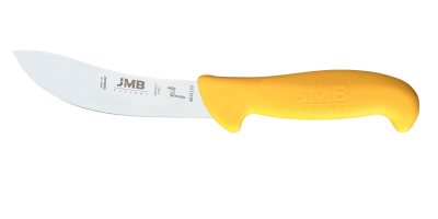 Cuțit de jupuit JMB BK21 150, lamă rigidă 15 cm, mâner galben